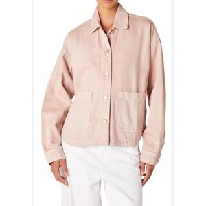 GAP Women Large Soft‎ Pink Tencel Button Up Jacket Casual Everyday Outerwear